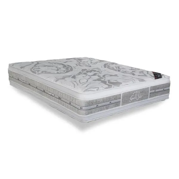 Colchão Queen Espuma Látex Molas Ensacadas Pocket Super Luxo Double Face Euro Pillow (158x198x36) - Castor