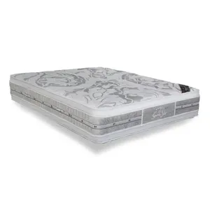 Colchão Queen Espuma Látex Molas Ensacadas Pocket Super Luxo Double Face Euro Pillow (158x198x36) - Castor