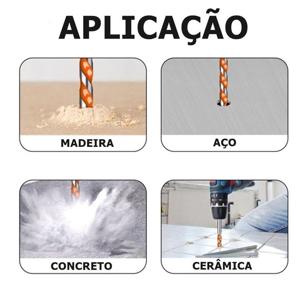 Kit 10 Broca De Torção Triangular Multifuncional 6mm Pronta Entrega