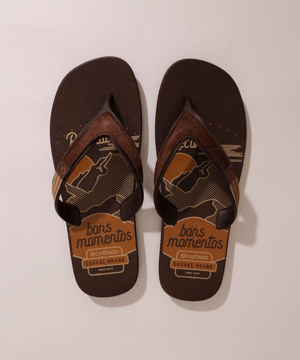 Chinelo Masculino Dakar Plus "Bons Momentos" Cartago Marrom 37-38