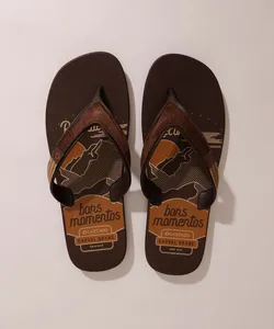 Chinelo Masculino Dakar Plus "Bons Momentos" Cartago Marrom 37-38