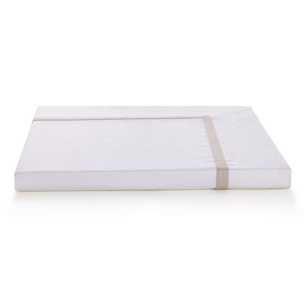 Duvet Queen 300 Fios Cetim Algodão Egípcio Vercelli Branco/Rose