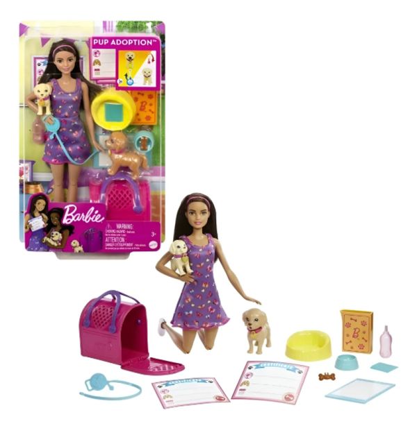 Barbie Conjunto Adota Cachorrinhos Mattel Hdk86