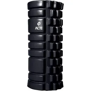 Rolo de Liberação Miofascial para Automassagem Textura Rígida Preto e Laranja Acte Sports Rolo de Liberação Miofascial para Recuperação Muscular Preto e Laranja Acte Sports