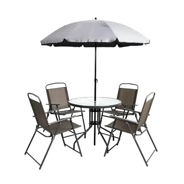 Conjunto De Mesa Kala Com 4 Cadeiras Guarda Sol E Mesa (MP)