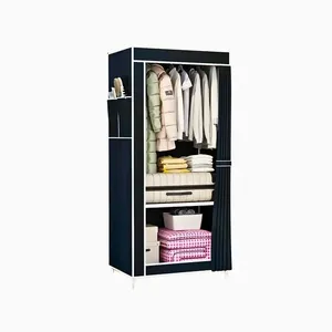 Guarda Roupa Closet Dobrável Organizador com Capa de Tecido 2 Prateleiras 1 Cabideiro Aço 56cm Cheguei BR Guarda Roupa Closet Dobrável Organizador com Capa de Tecido 2 Prateleiras Aço Cheguei BR