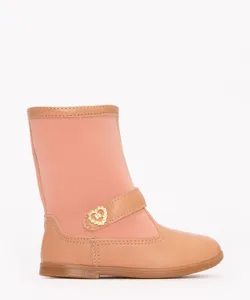 bota infantil molekinha cano baixo bege 24