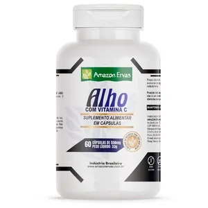 Alho Com Vitamina C 550mg 60 Cápsulas Amazon Ervas