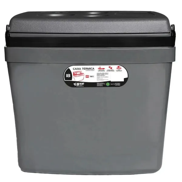 Caixa Térmica de 18 Litros Cinza - CXT0118 - BOTAFOGO