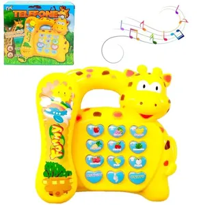 Telefone de Girafinha Musical Infantil Fone Com Luz Músicas Sons para Bebês