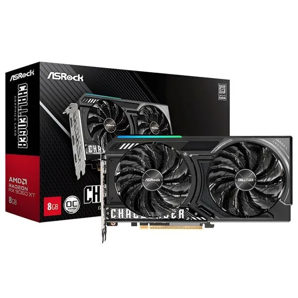 Placa de Vídeo Challenger Oc Rx9060 Xt 8gb Gddr6 para Jogos em 4k com Ray Tracing Asrock Placa de Vídeo Challenger Oc Rx9060 Xt 8gb Gddr6 para Gamer e Streaming Asrock
