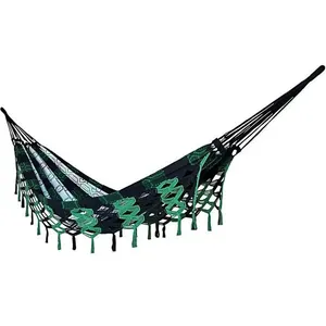 Rede Grande Luxo De Dormir P/ Casal 4,40 Metros Várias Cores Cor:Verde Com Preto