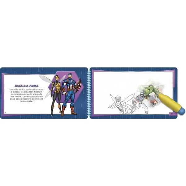 LIVRO BRINQUEDO ILUSTRADO VINGADORES AQUABOOK