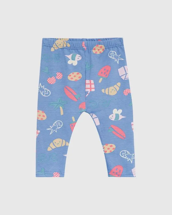 Calça Bebê Menina Cintura Com Elástico Em Algodão Malwee Kids Azul - 9M