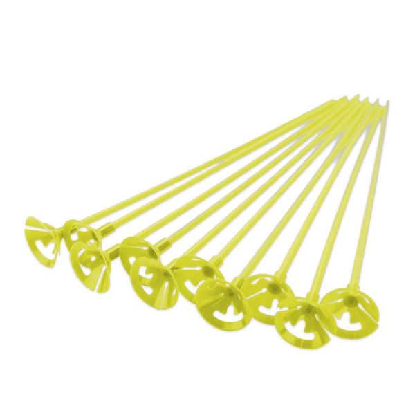 Suporte Para Balão Klf Festas 33cm com 10 Unidades Amarelo
