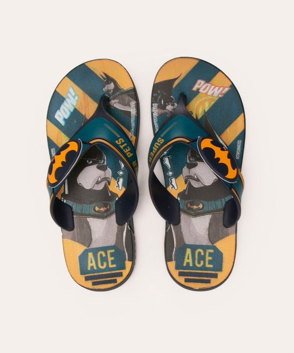 chinelo infantil bat cão super pets azul 23-24