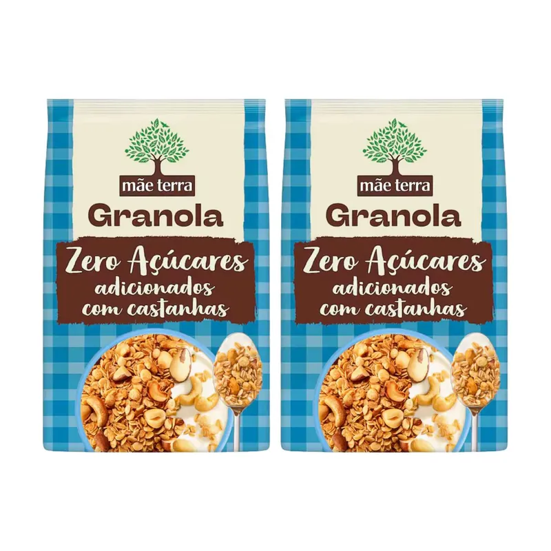 Kit Granola Zero Açúcar Tradicional Com Castanhas - Mãe Terra 2 Unidades 800g