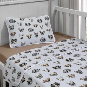 Jogo de Cama Tecebem Baby Malha Estampado Agnes 3 Pçs Trigo