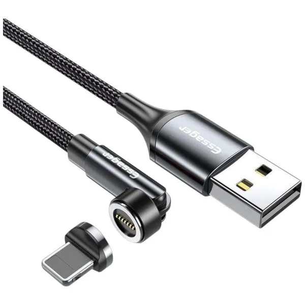 Cabo USB Lightning Essager Giratório 2 Metros Preto TEA1330 (MP)