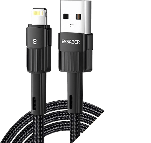Cabo Essager USB para Lightning 1.0M Nylon EXCL-XC01 Preto