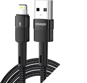 Cabo Essager USB para Lightning 1.0M Nylon EXCL-XC01 Preto