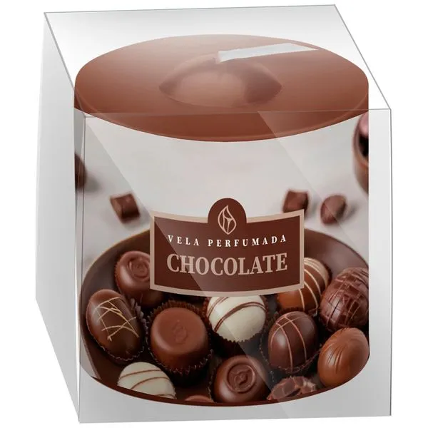 Vela Perfumada Chocolate Feliz Páscoa 90g - Chama de Ouro 90PASC