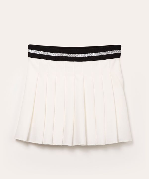 saia infantil de malha com pregas off white 4