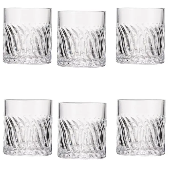 Conjunto de 6 copos para drinks whisky 220 ml ondas do mar