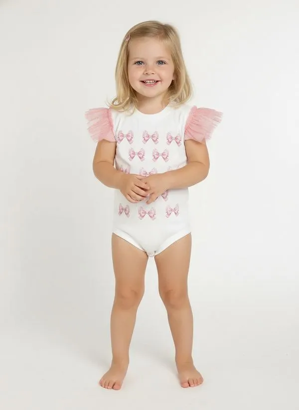Body Canelado Infantil Para Menina - OFF WHITE 3