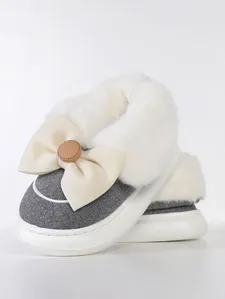 Pantufa Flowfa Mini Lacinho Juvenil Para Menina - CINZA/BRANCO 27/28