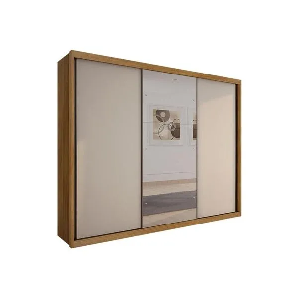 Guarda Roupa Casal 3 Portas Correr c/Espelho Paradizzo/Palazzo CumaruFendi 25 N. Horizonte