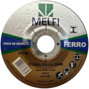Disco para Desbastar Ferro Melfi Disco para Desbastar Ferro 115x5,0x22,23mm 10709 Melfi