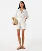 bermuda mom feminina de sarja com bordado floral off white 44