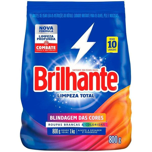 Lava Roupas em Pó Limpeza Total Brilhante 800g
