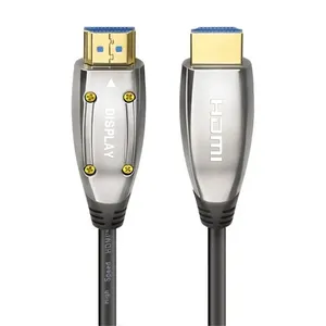 Cabo HDMI 2.0 Fibra Óptica AOC 4K 60Hz 18Gbps HDR10 50m Alta Performance Golden Cabo Cabo HDMI 2.0 Fibra Óptica AOC 4K 60Hz 18Gbps HDR10 50m Golden Cabo
