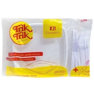 Kit Churrasco 30 Peças Branco - Trick Trick