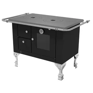 Fogão a Lenha Elegance Master N°01 Direito Preto com Forno Chapa de Ferro Fundido Elevare Industrial Fogão a Lenha Elegance Master N°01 Direito Preto com Forno Elevare Industrial