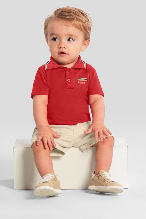 Conjunto bebê menino polo bordada Mundi - 2