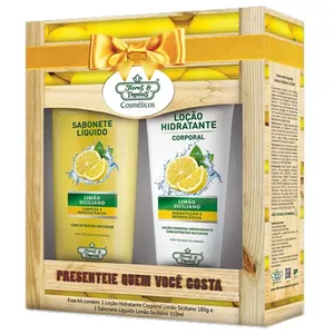 Kit Loção Hidratante Corporal + Sabonete Liquido Flores e Vegetais Limão Siciliano