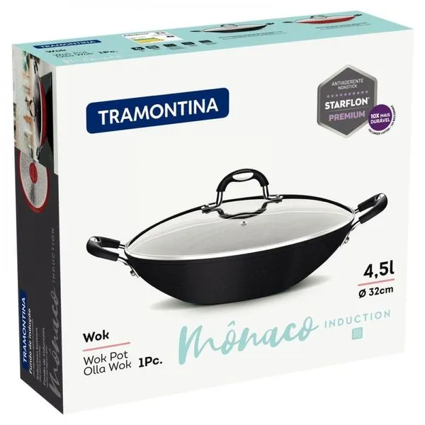 Panela Wok Mônaco Induction 32cm 4,5L Tramontina 28708/032