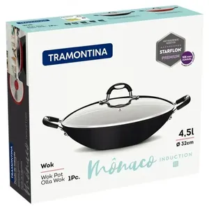Panela Wok Mônaco Induction 32cm 4,5L Tramontina 28708/032