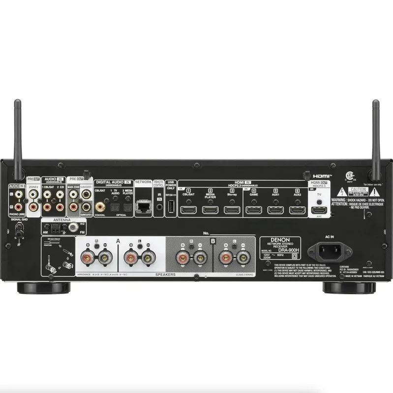 Receiver Estéreo com HDMI Denon DRA-900H Wi-Fi e Bluetooth 100w ( 120v )