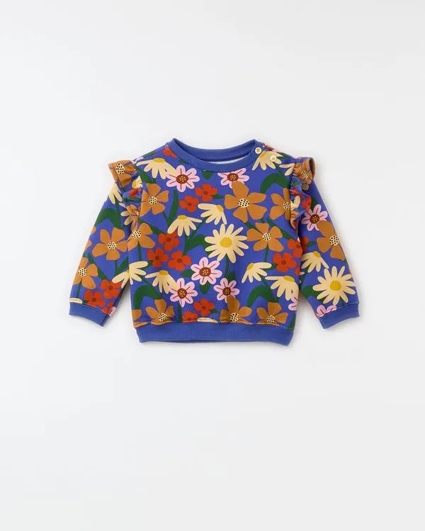 Moletom Bebe Babadinhos Camomila Est Camomila Fundo Azul Cannes - 12M