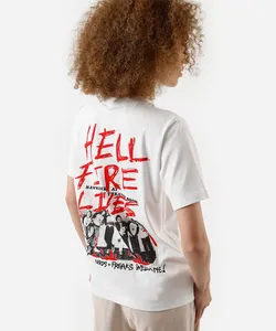camiseta feminina stranger things em algodão com manga curta - off white M