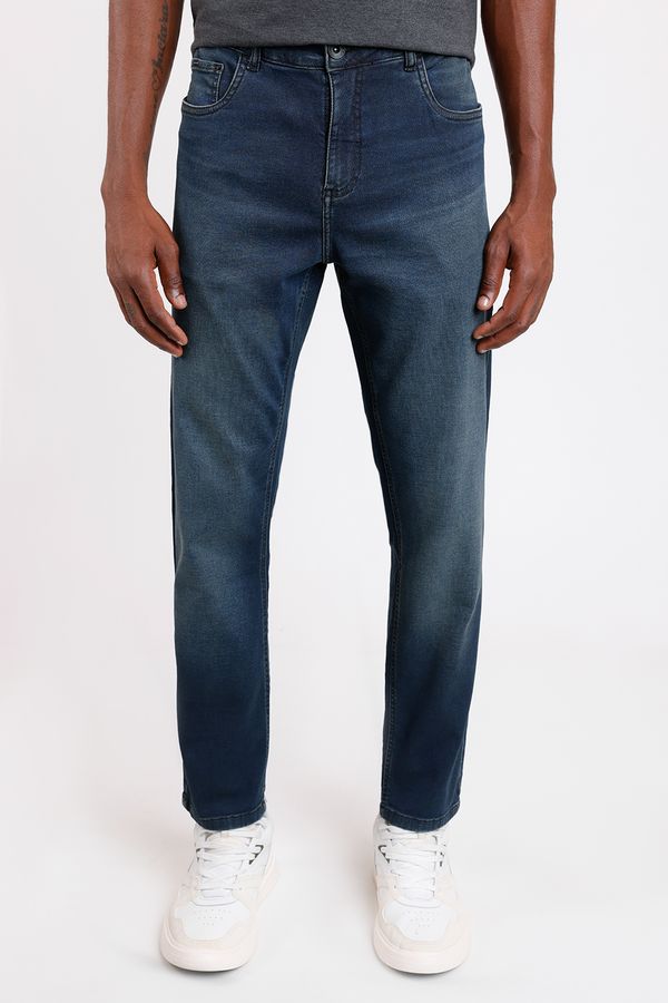 Calça Jeans Trapézio Comfort Vintage Azul Médio - 40