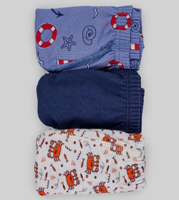 Kit Cueca Oceano com 3 Unidades - 6067 De 0 a 10 anos Colorido - M