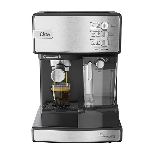 Cafeteira Espresso Oster Nova PrimaLatte Inox para Cápsula, Pó e Sachê - 127V