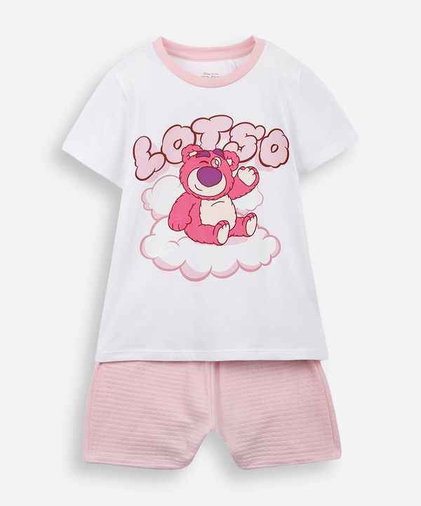 pijama curto infantil lotso off white 4