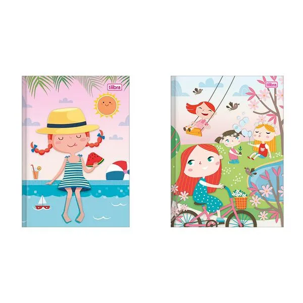 Caderno Brochura Capa Dura 1/4 Sapeca Feminina 96 Folhas Sortido 792063 - Tilibra