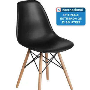Cadeira De Jantar Moderna De Plástico Flash Preto A-MBI